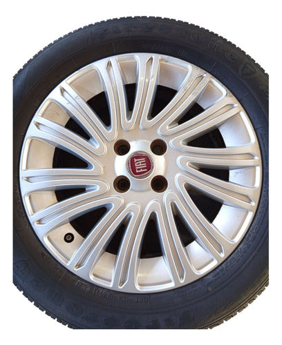 Roda Original Usada C/ Pneu Fiat Grand Siena - Cinza