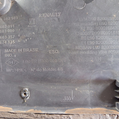 Forro Porta Dianteira Esquerda Renault Sandero 2009 2012 Cinza-escuro